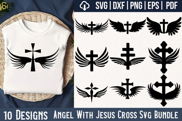 Angel with Jesus Cross Svg Bundle Free