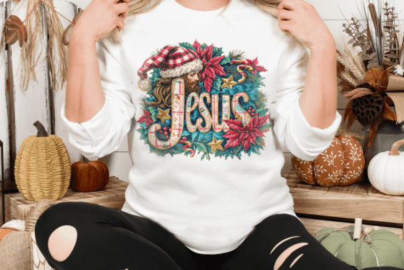 Jesus Christmas Santa Hat PNG for T-Shirt Designs