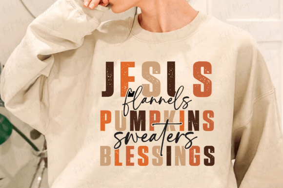 Jesus Flannels Pumpkins Sweaters Svg PNG for T-Shirt Designs