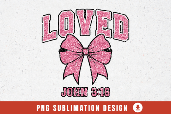 Love Christian Valentine Glitter Bow