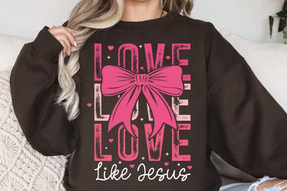 Love Like Jesus Cute Coquette Valentine T-Shirt Designs