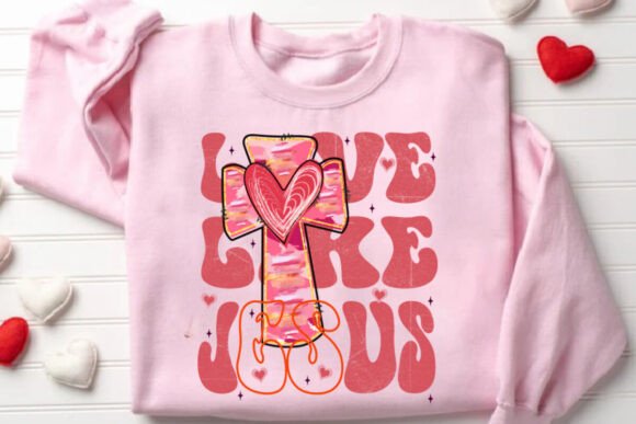 Love Like Jesus Png, Valentine Cross Png
