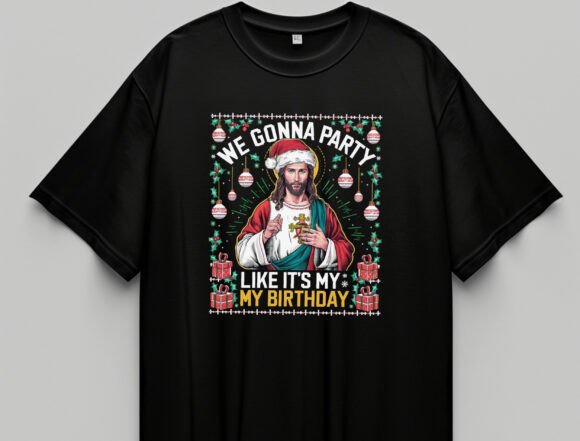 Party Like It’s My Birthday Jesus Png T-Shirt Designs