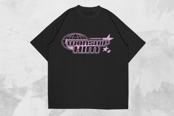 Worship Him Christian Y2k T-shirt Design